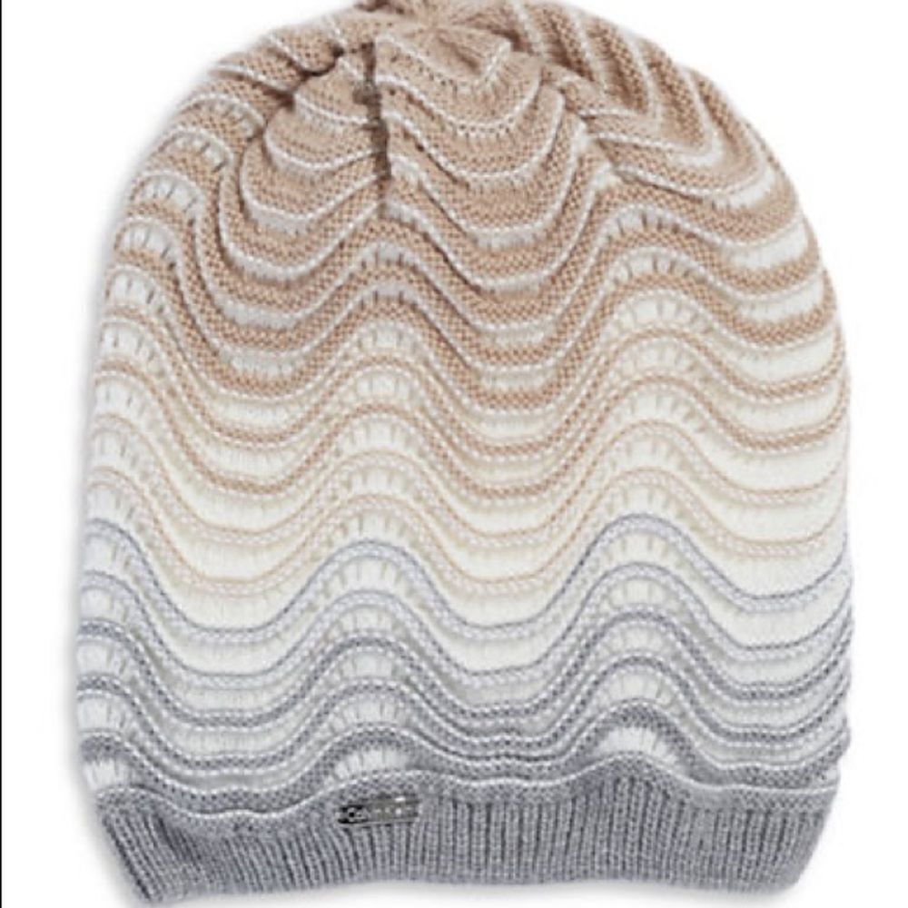 Calvin Klein Ripple Stitch Slouchy Beanie AND SCARF
